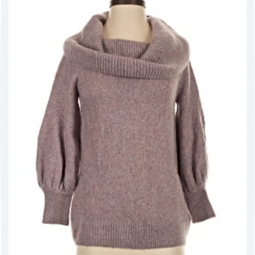 Express Women's Dusty Pink Cowl Neck Sweater